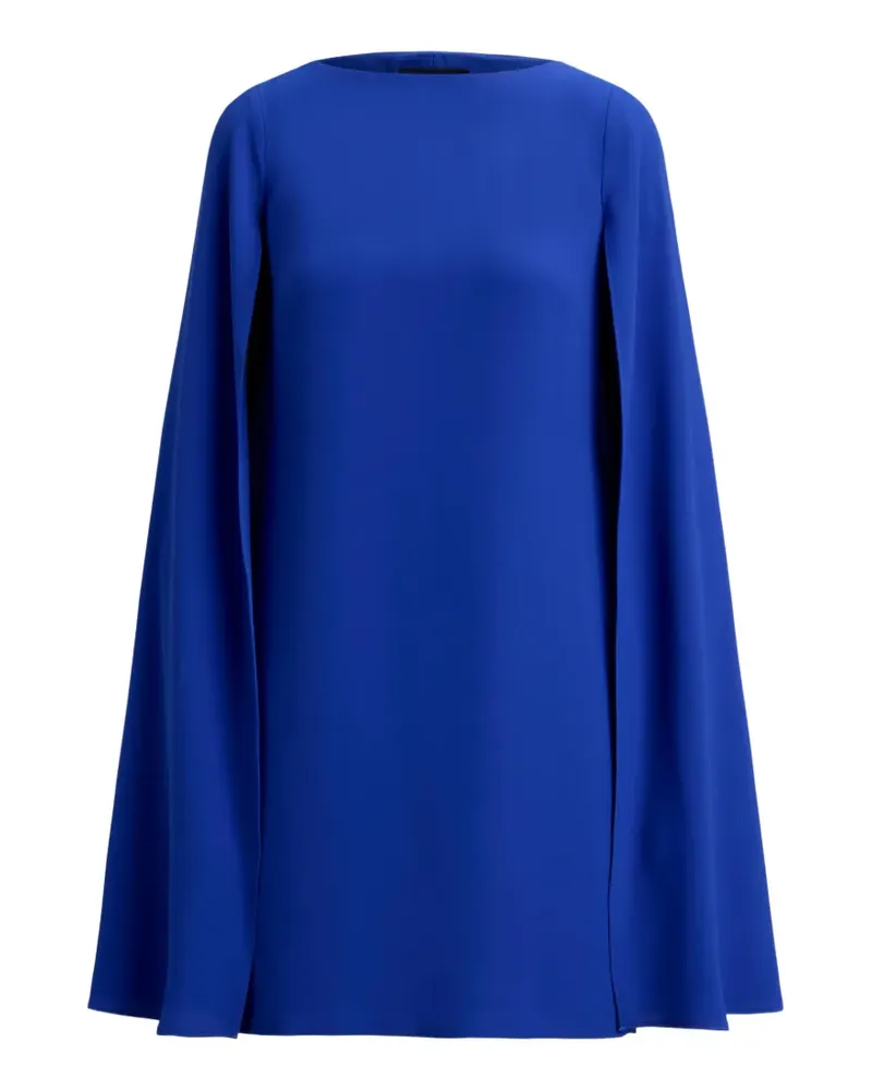 Ralph Lauren cape-overlay georgette mini dress - Blau Blau