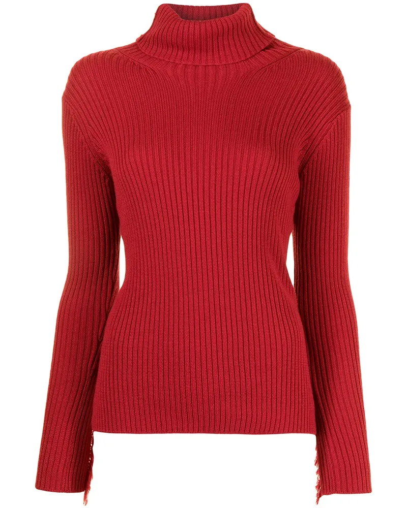 Yohji Yamamoto Pullover mit Fransen - Rot Rot