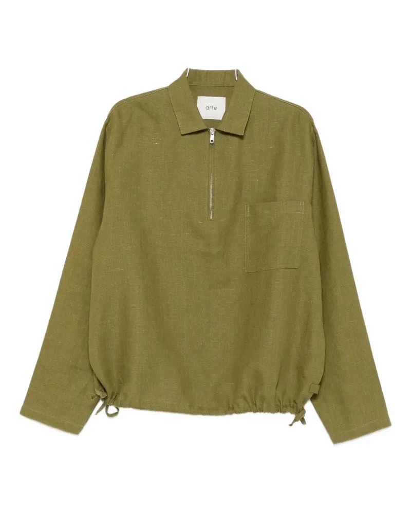 Arte Antwerp zip-fastening drawstring polo shirt - Grün Grün