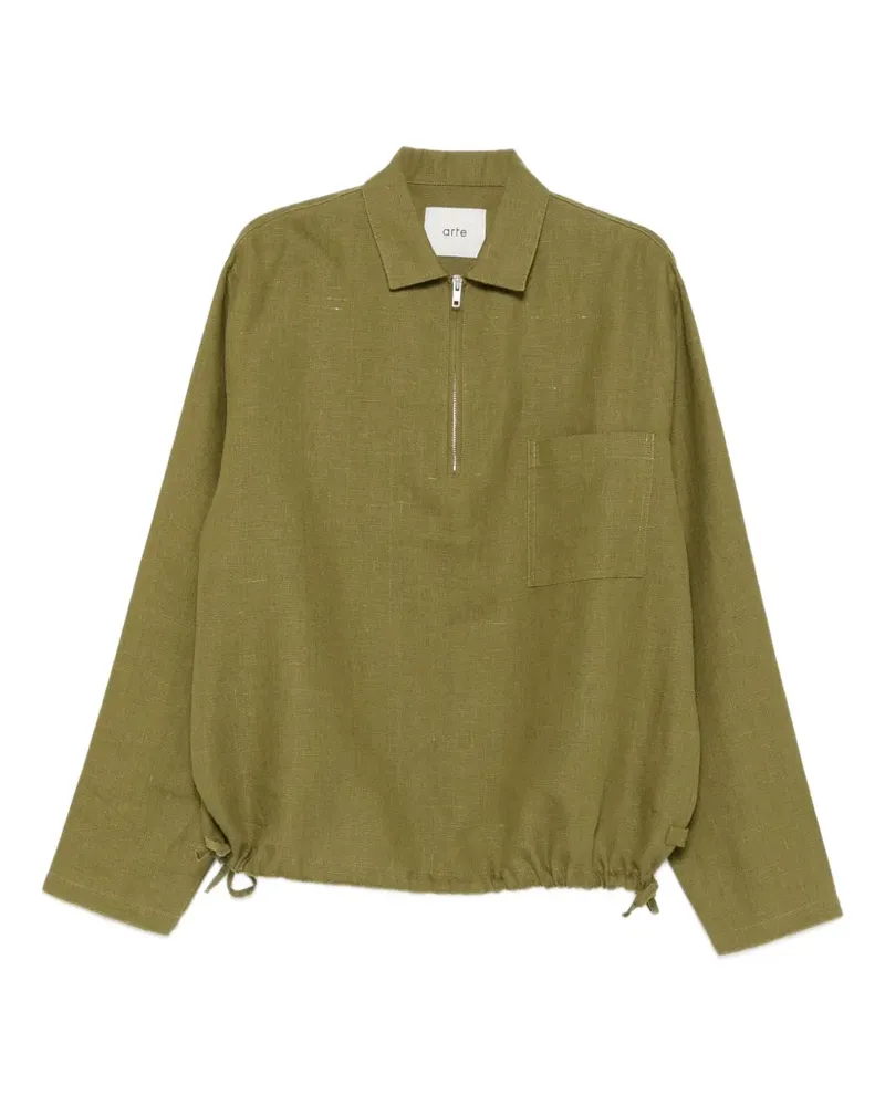 Arte Antwerp zip-fastening drawstring polo shirt - Grün Grün