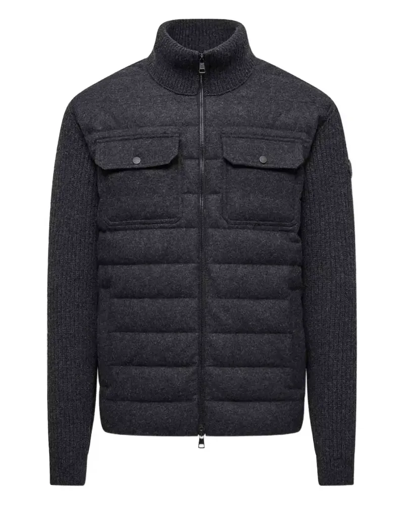Moncler padded wool zip-up jacket - Grau Grau