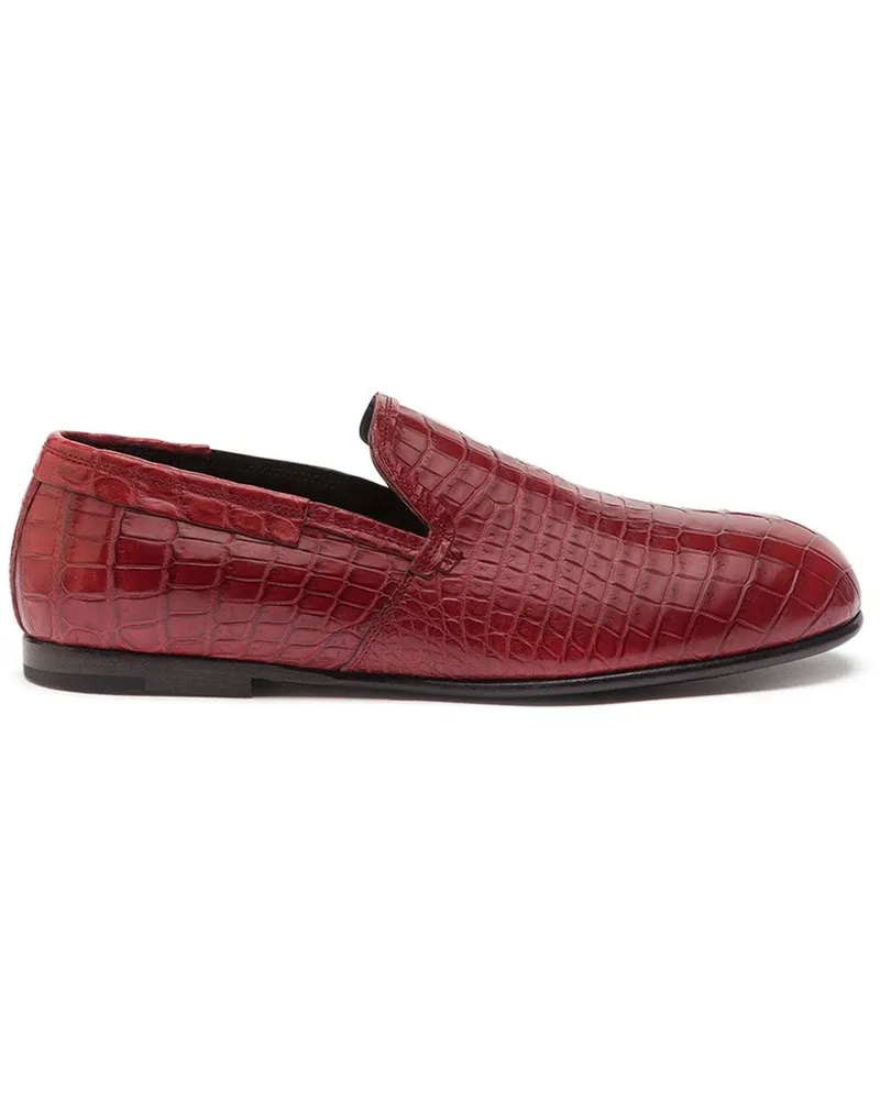 Dolce & Gabbana Loafer mit Kroko-Optik - Rot Rot