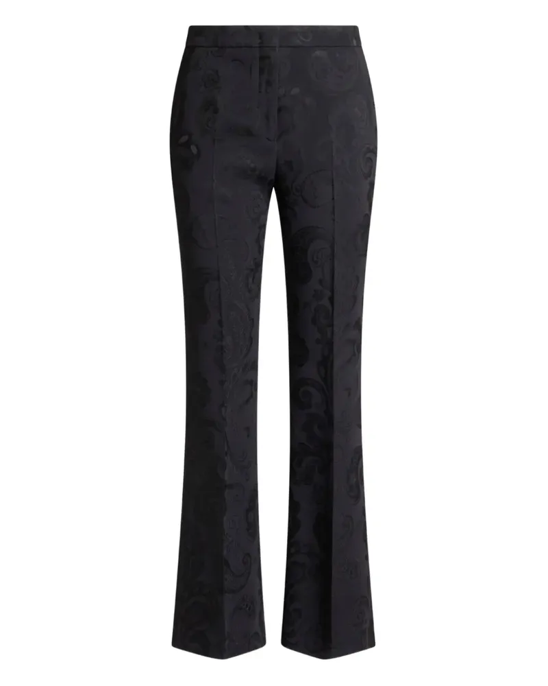Etro Ausgestellte Jacquard-Hose - Schwarz Schwarz