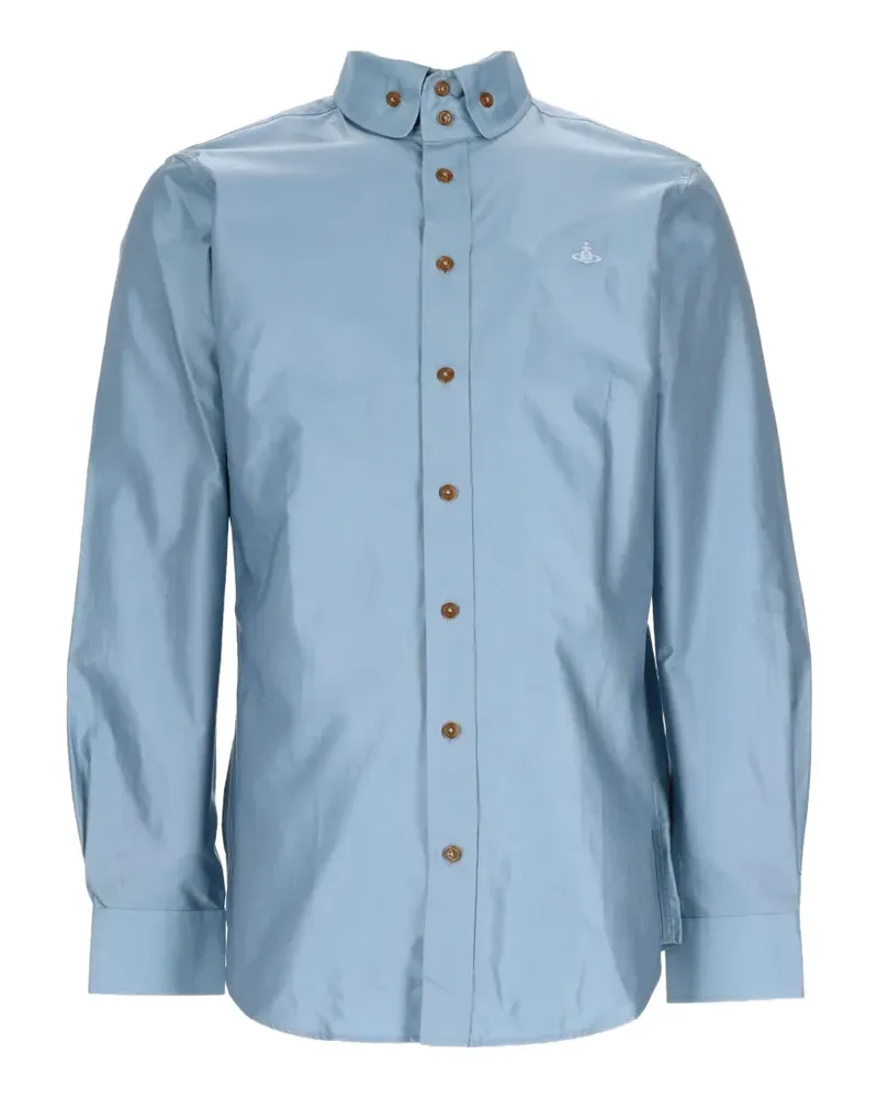 Vivienne Westwood Two Button Krall Orb-embroidered shirt - Blau Blau