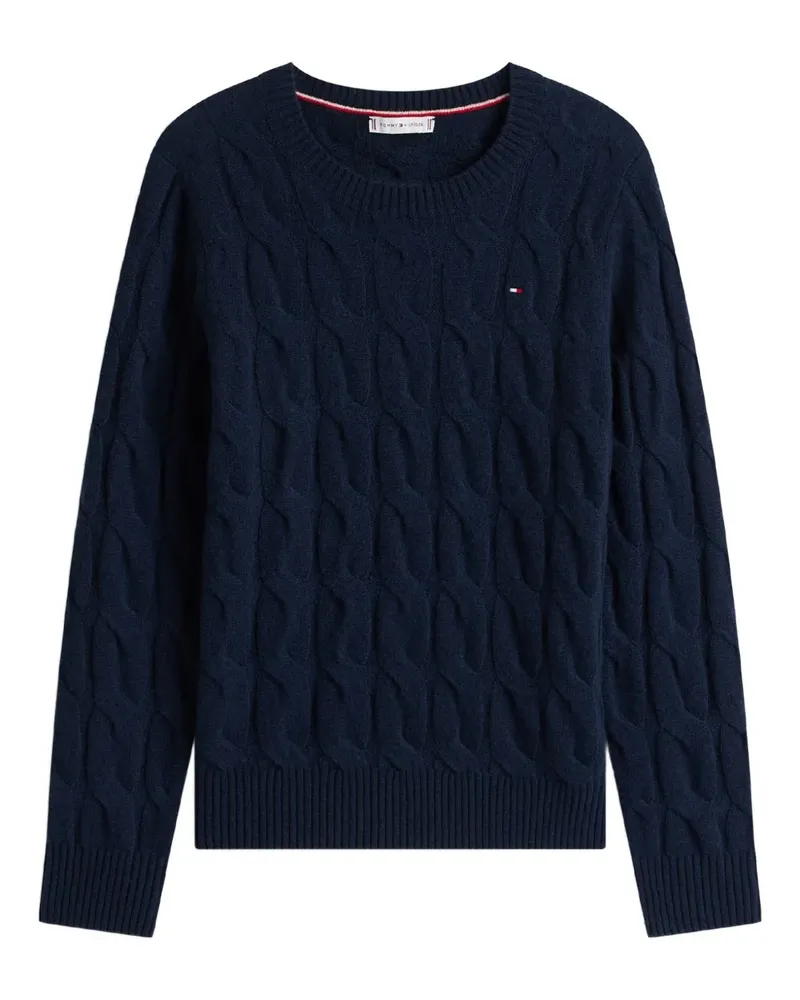 Tommy Hilfiger Pullover mit Zopfmuster - Blau Blau