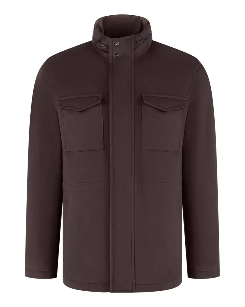 Herno Stehkragen-Jacke mit Taschendetail - Braun Braun