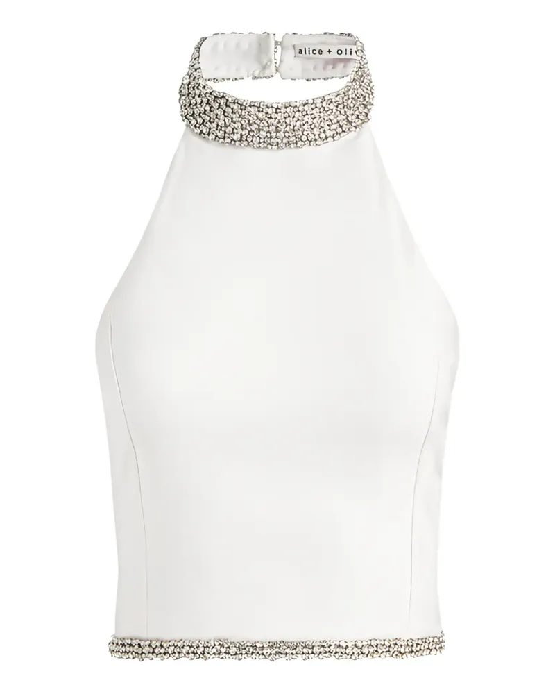 Alice + Olivia embellished halterneck top - Weiß Weiß
