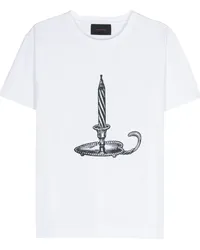 Simone Rocha T-Shirt mit Kerzen-Print Weiß