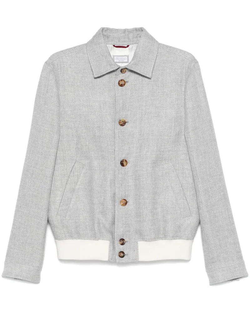 Brunello Cucinelli Melierte Bomberjacke - Grau Grau