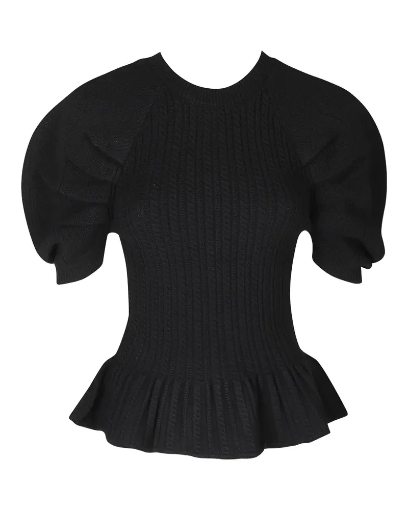 Blumarine cable-knit peplum sweater - Schwarz Schwarz