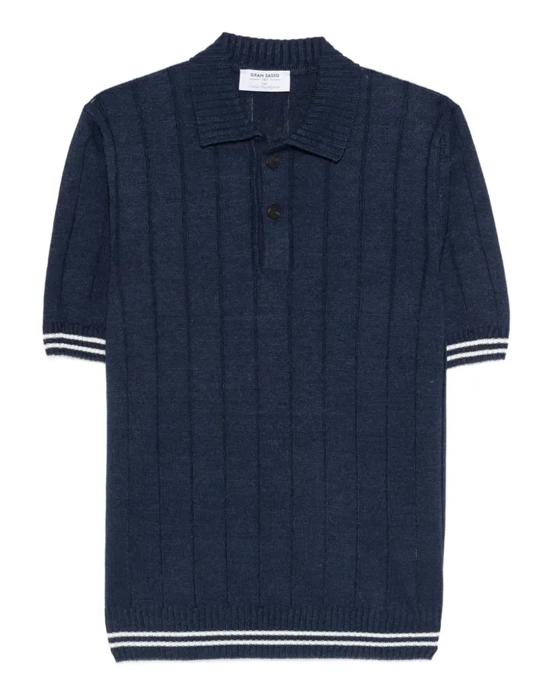 Gran Sasso Poloshirt aus geripptem Strick - Blau Blau