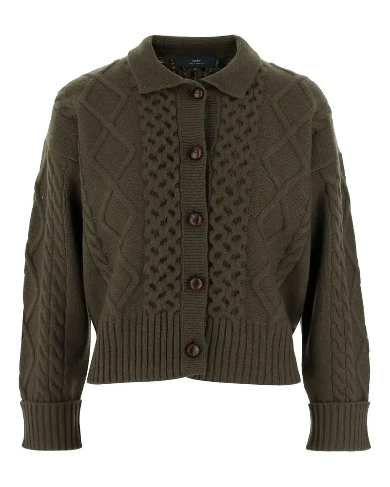 arch4 Cardigan mit Zopfmuster - Grün Grün