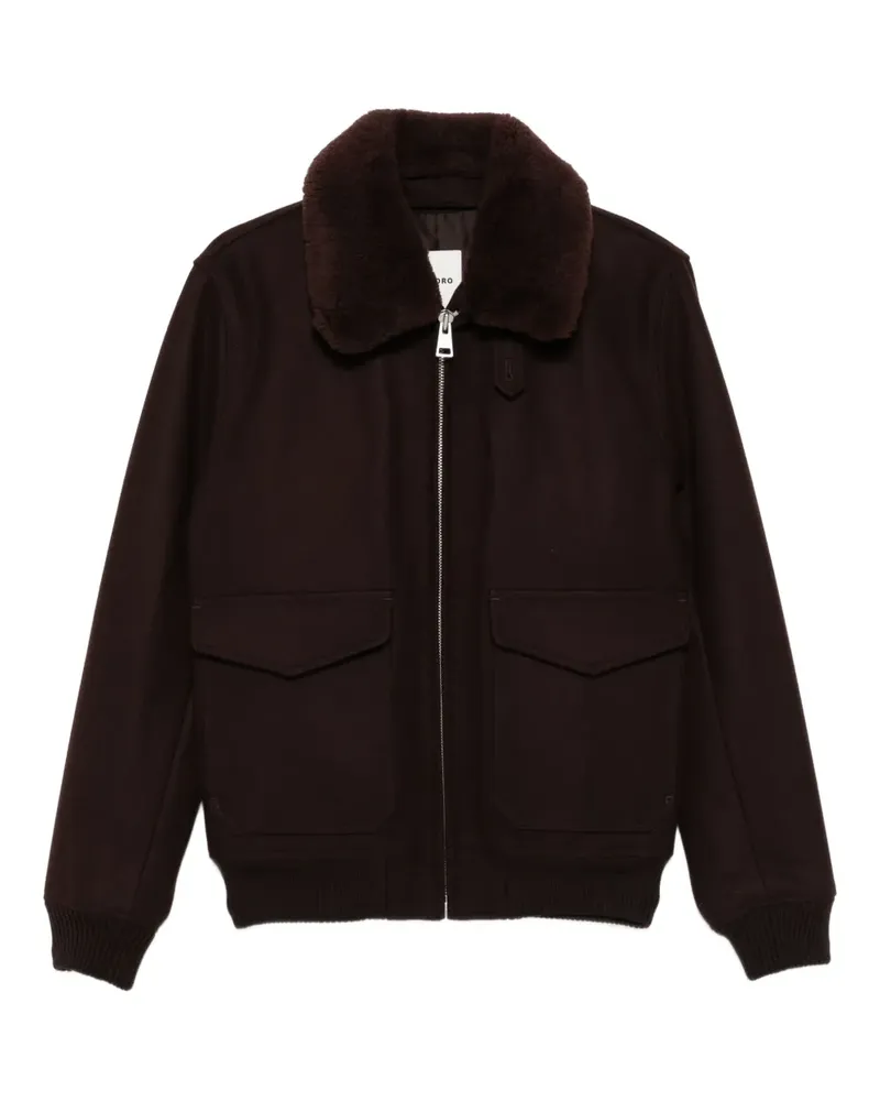Sandro Jacke mit Shearling-Kragen - Braun Braun