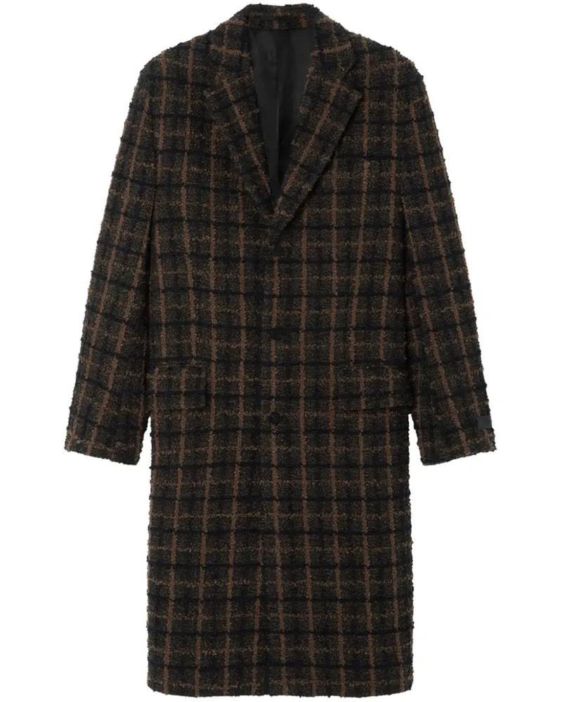 Versace Einreihiger Tweed-Mantel - Braun Braun