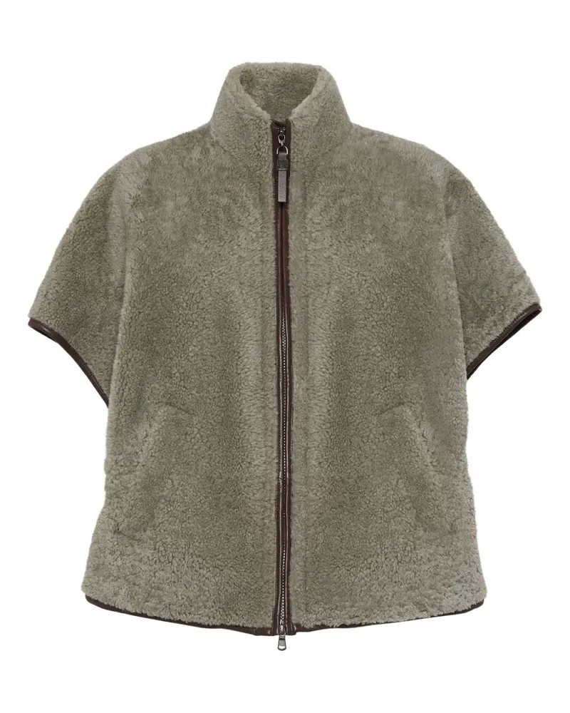 Brunello Cucinelli Jacke aus Faux Shearling - GREY Grey
