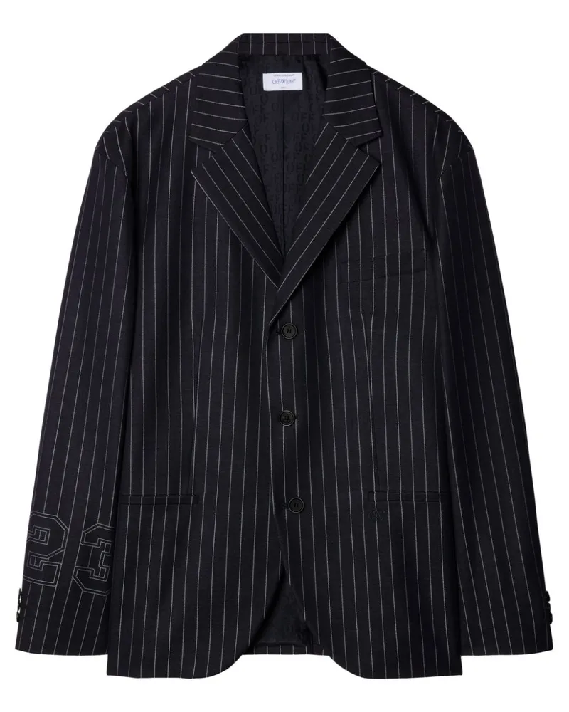 OFF-WHITE Nadelstreifen-Sakko mit 23-Print - Schwarz Schwarz