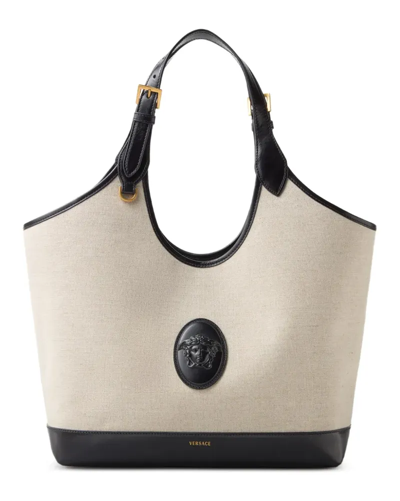 Versace Große Rivière Tote Bag aus Canvas - Nude Nude