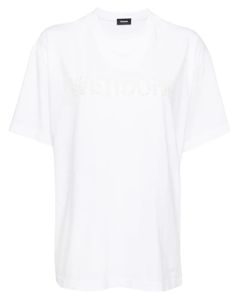 WE 11 DONE Pearl Logo T-Shirt - Weiß Weiß