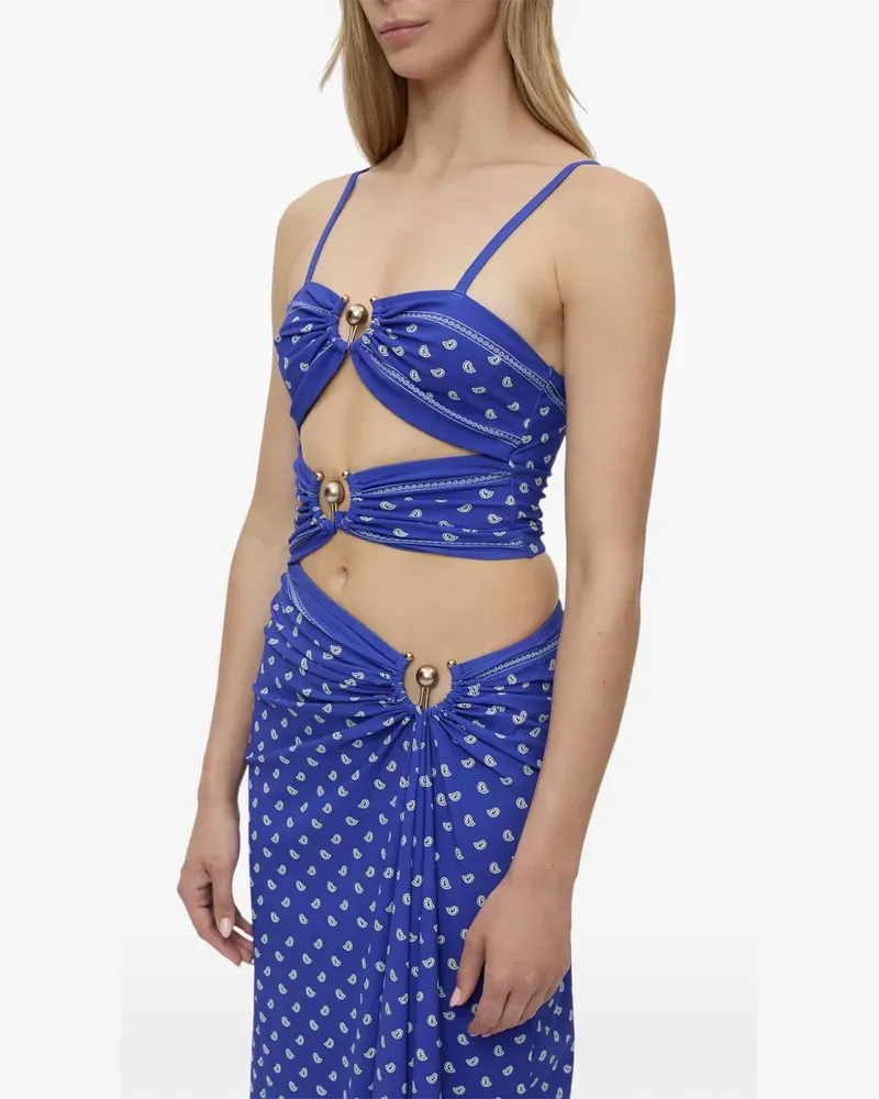 Christopher Esber Bandana Ruched Orbit maxi dress - Blau Blau