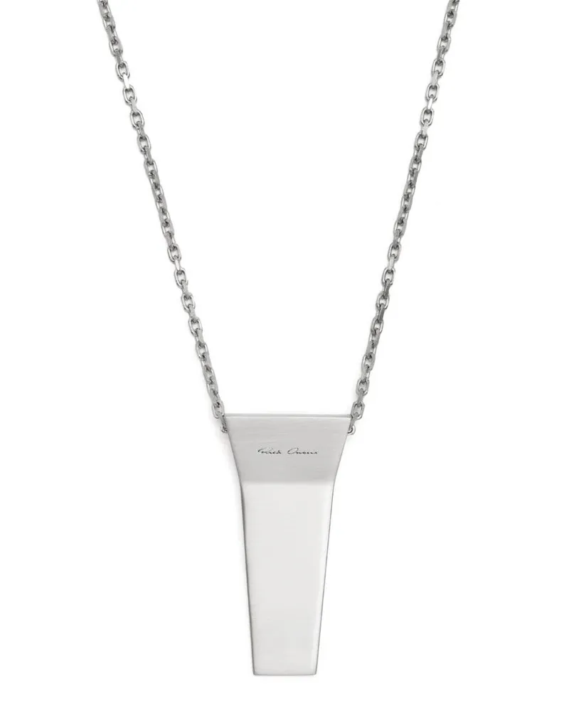 Rick Owens Halskette mit Logo-Gravur - Silber Silber