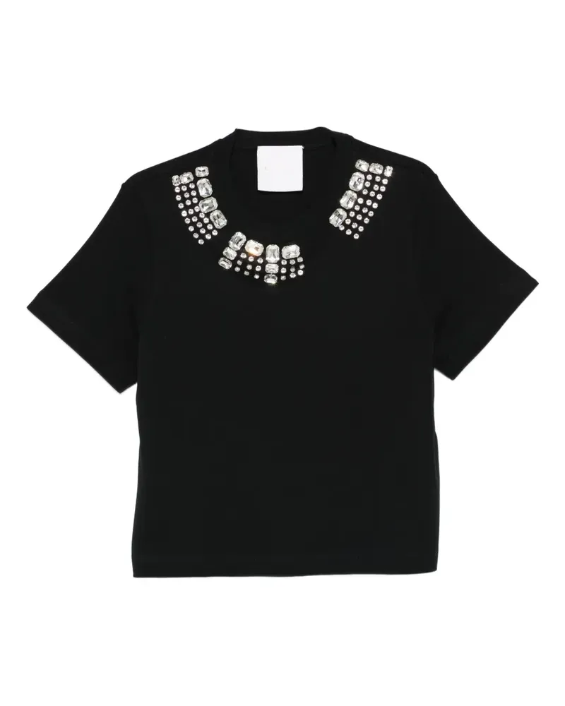 LOULOU jewel-embellished T-shirt - Schwarz Schwarz