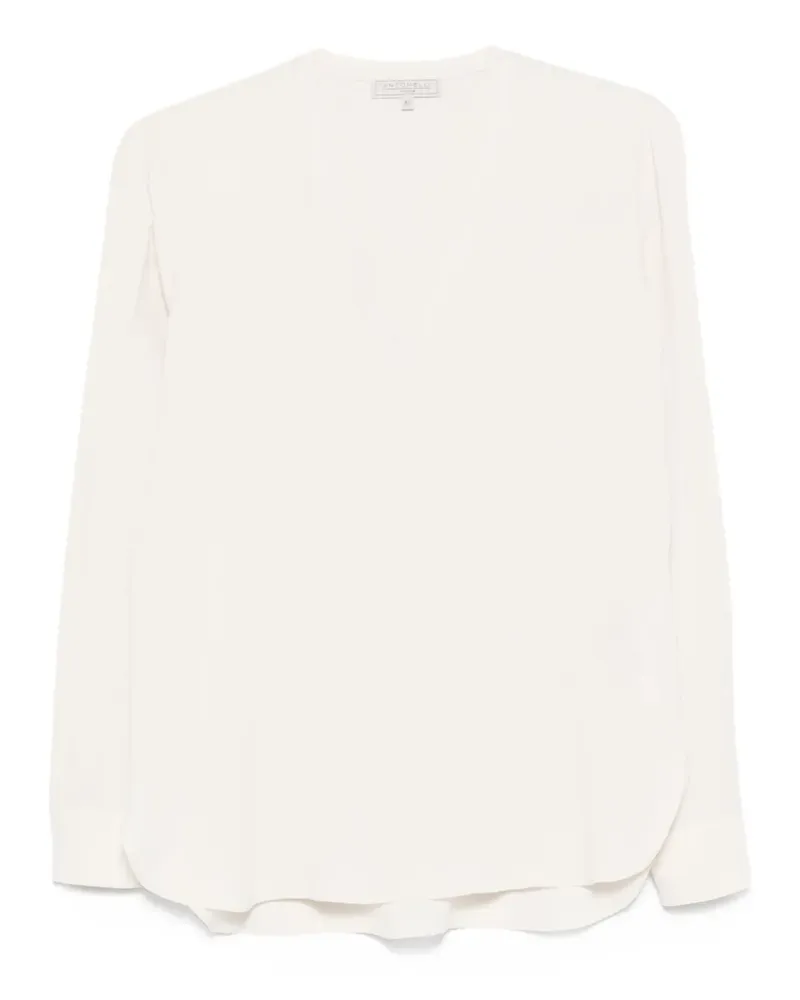 Antonelli Firenze Langarmshirt mit V-Ausschnitt - Nude Nude