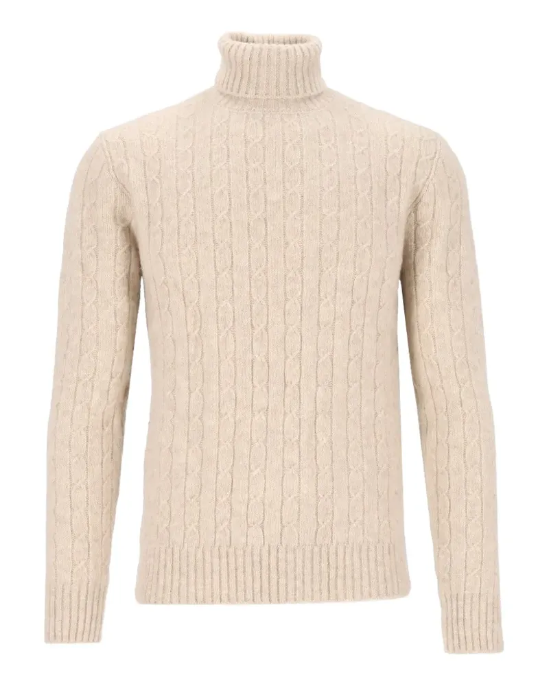 Eleventy Rollkragenpullover mit Zopfmuster - Nude Nude