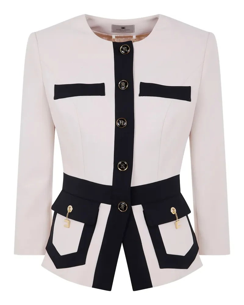 Elisabetta Franchi Jacke mit Logo-Detail - Weiß Weiß