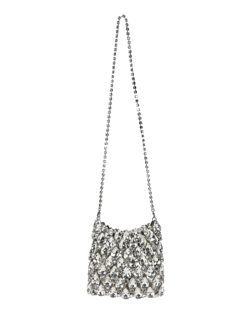 Self-Portrait crystal-embellishment cross-body bag - Silber Silber
