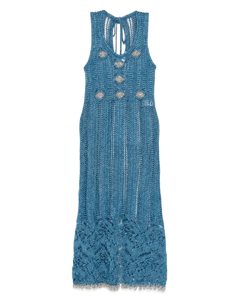 Paco Rabanne Midikleid aus Lurex-Strick - Blau Blau