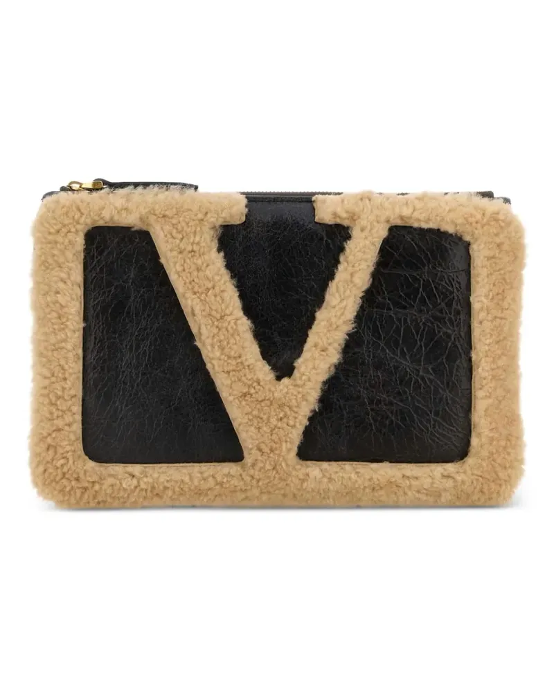 Valentino Garavani Viva Superstar Clutch aus Schafsleder - Braun Braun