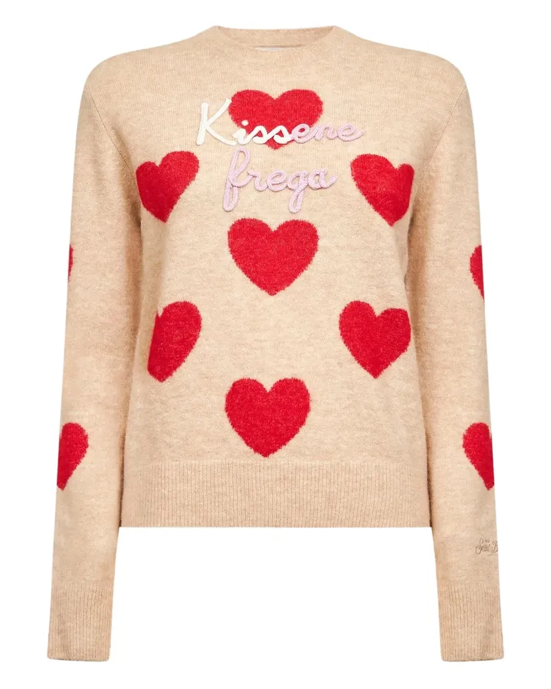 MC2 Saint Barth Pullover mit Herzstickerei - Nude Nude