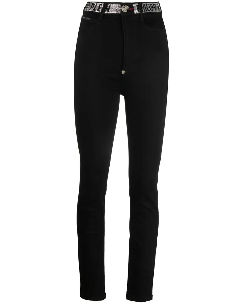 Philipp Plein Skinny-Jeans mit hohem Bund - Schwarz Schwarz