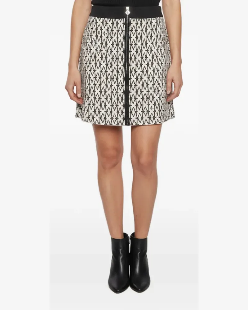 Maje Minirock aus Jacquard-Strick mit Reißverschluss - Nude Nude