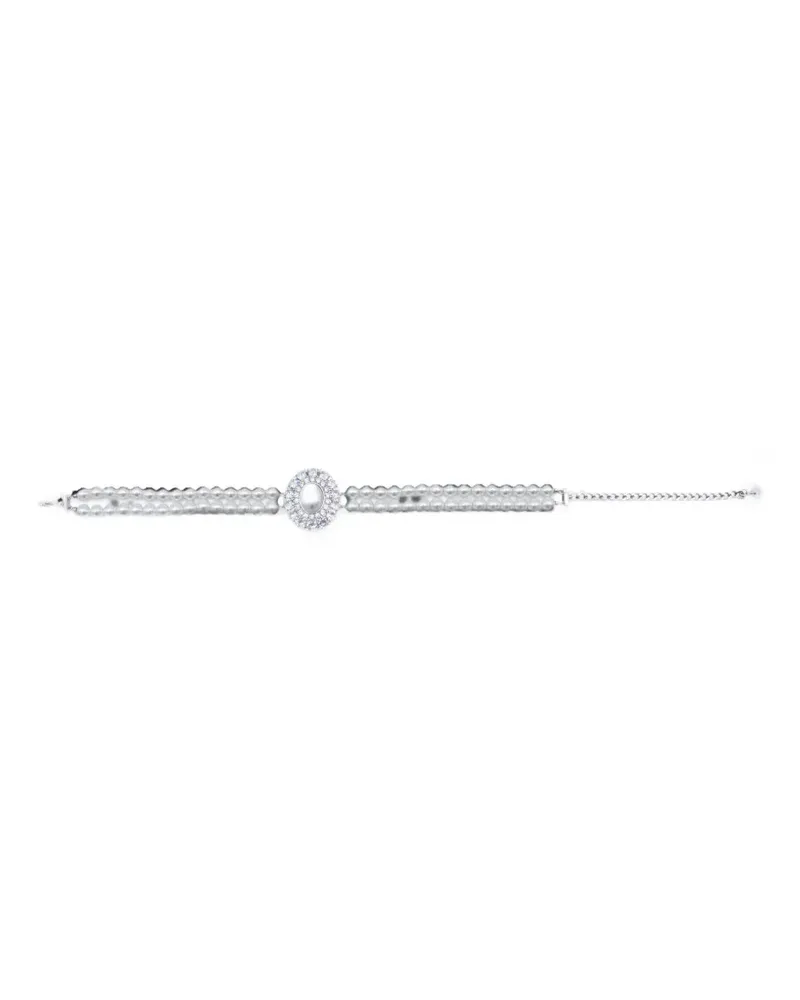 Self-Portrait crystal-embellished pearl necklace - Silber Silber