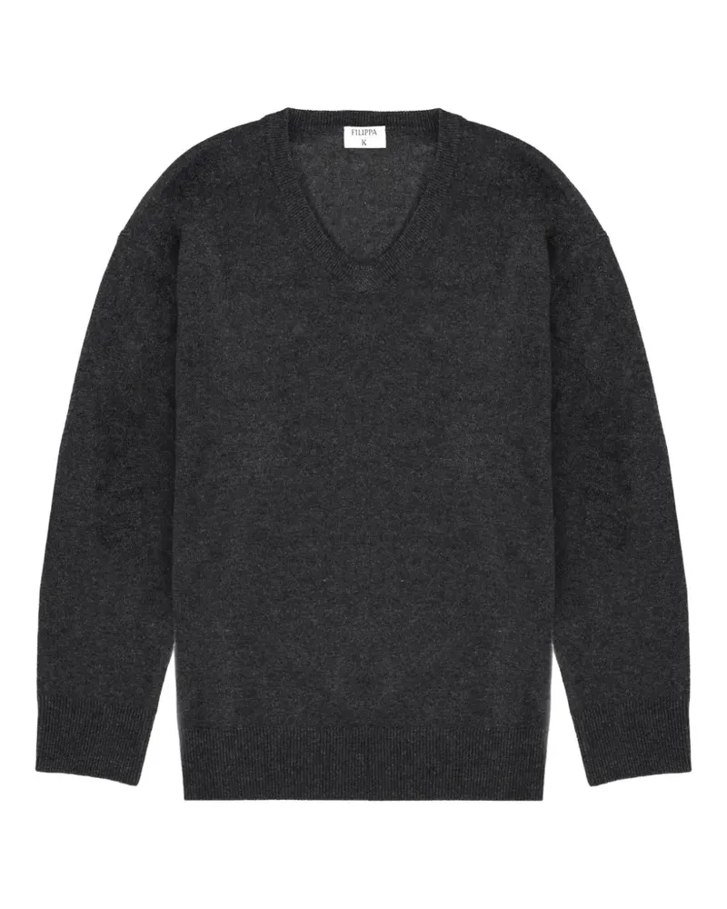Filippa K V-neck drop-shoulder sweater - Grau Grau