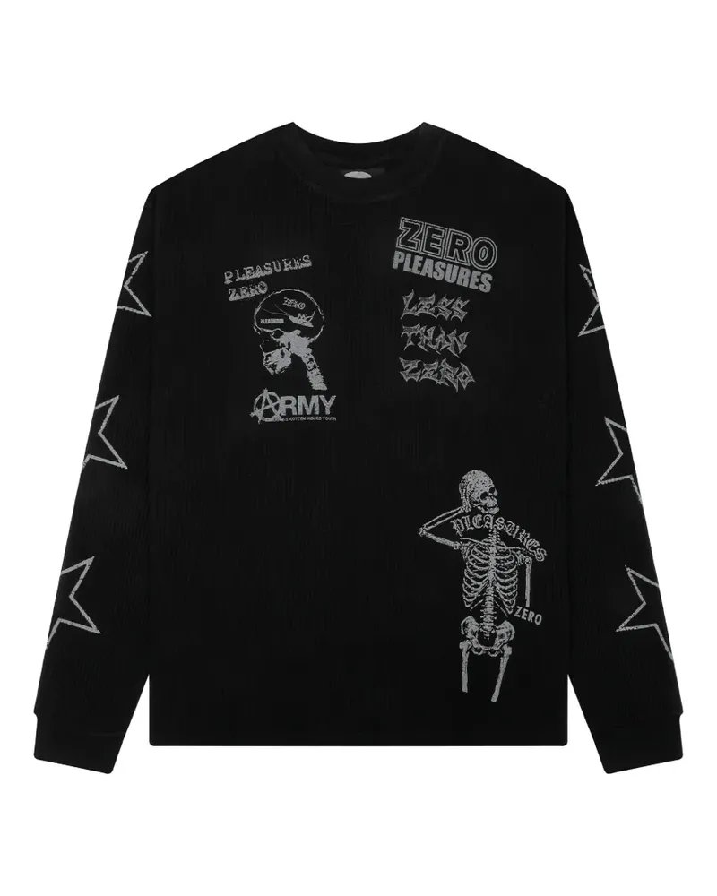 PLEASURES star graphic long sleeve T-shirt - Schwarz Schwarz