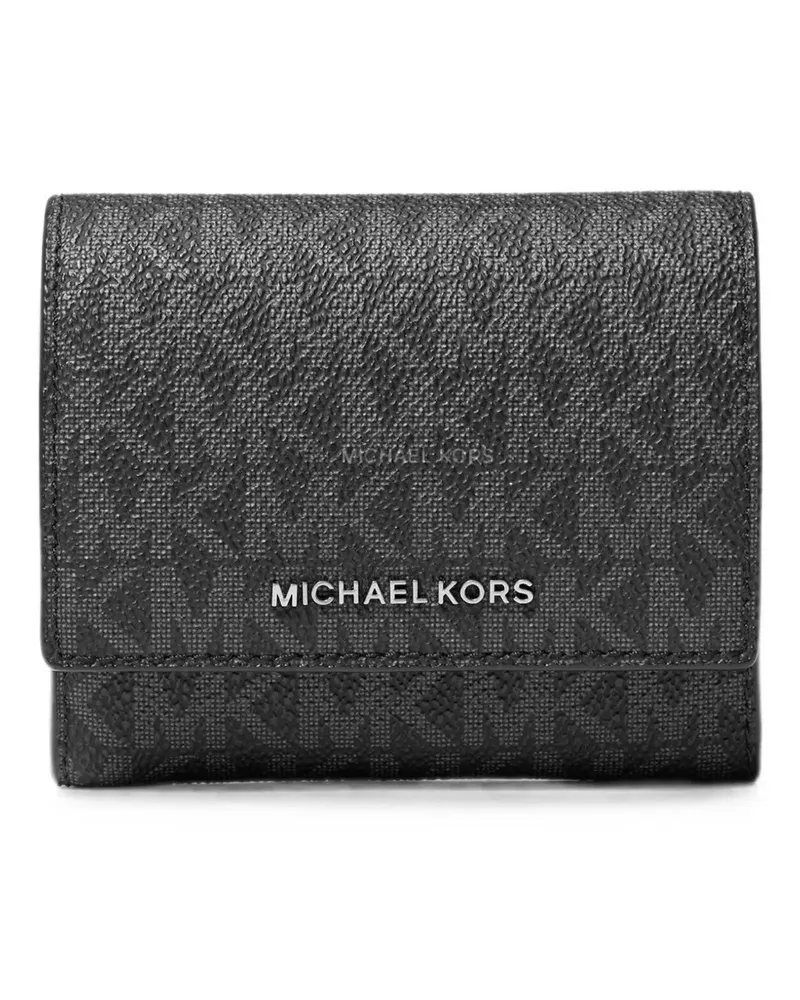 Michael Kors Hudson Signature Portemonnaie mit Monogramm-Print - Schwarz Schwarz