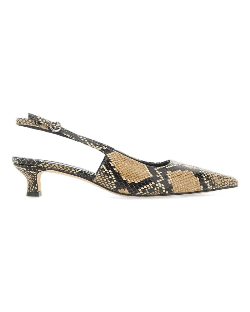 aeyde Catrina snake-print leather slingback pumps - Nude Nude