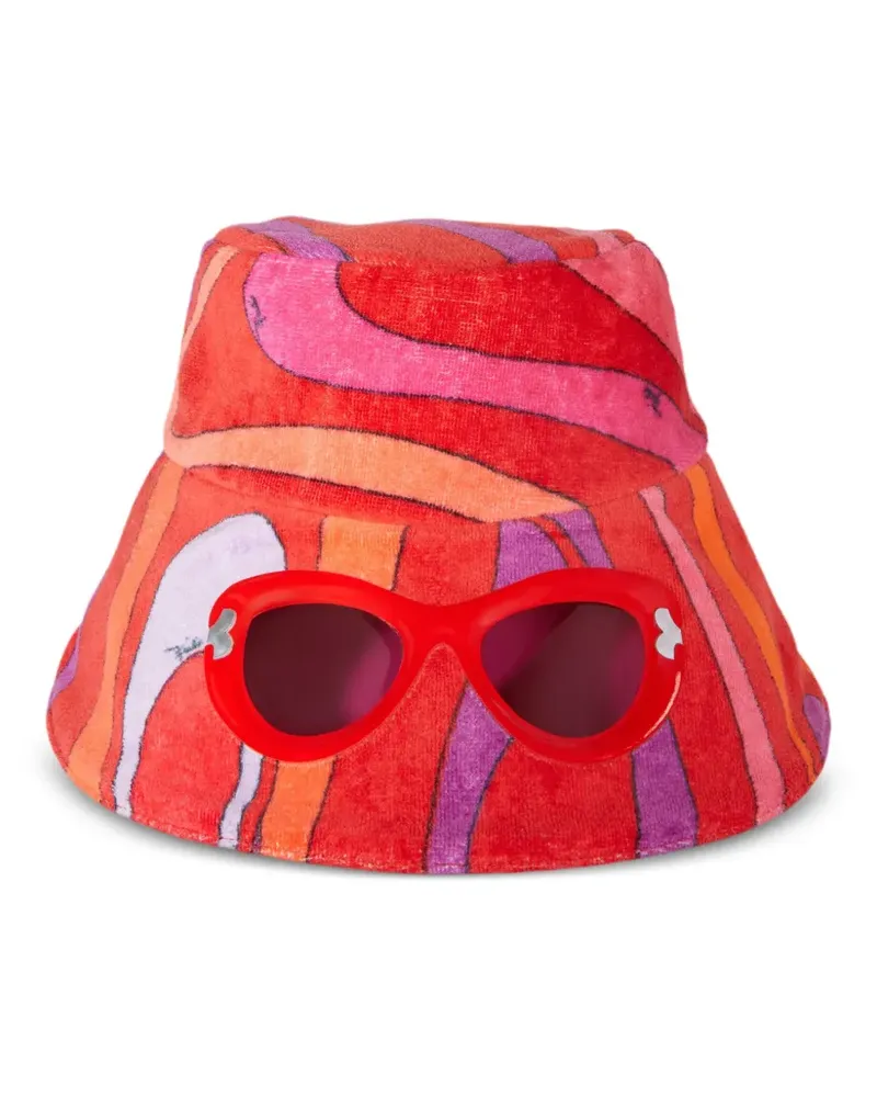 Emilio Pucci Fischerhut mit Sonnenbrillenmotiv - Rosa Rosa