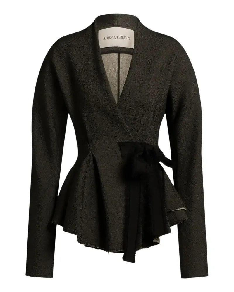 Alberta Ferretti Gewickelte Jacke mit Schößchen - Grau Grau