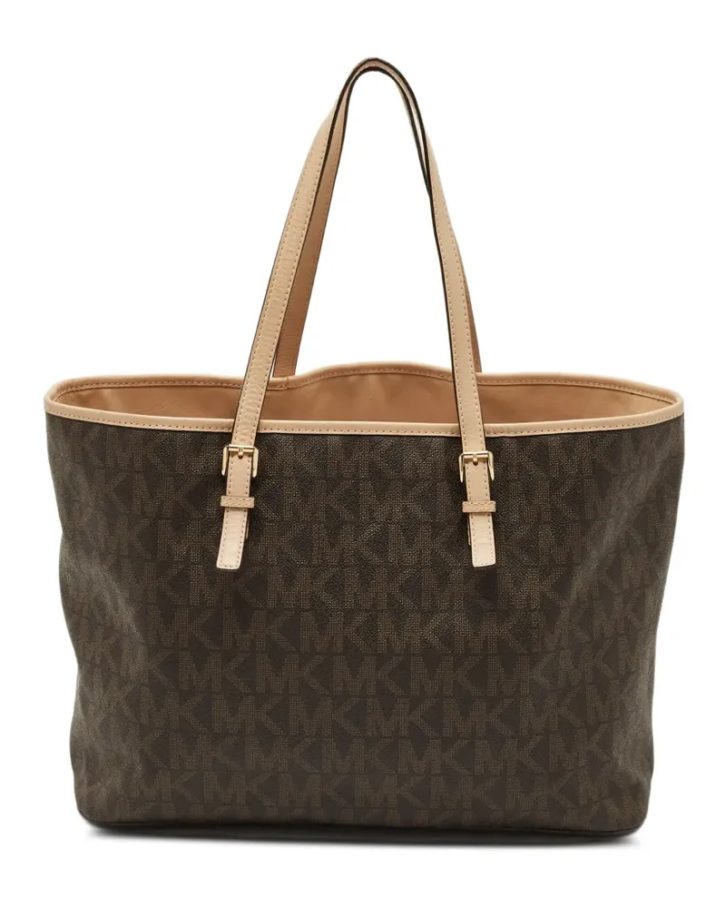 Michael Kors Jet Set Travel Tote Bag mit Monogramm - Braun Braun