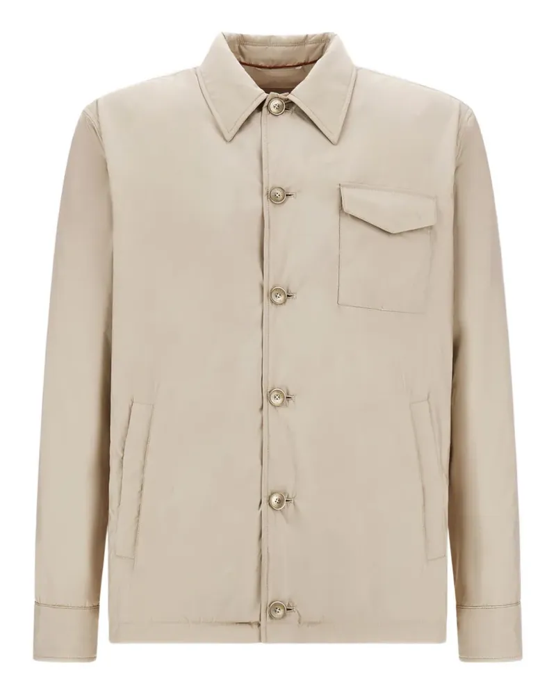 Herno suede-effect padded jacket - Nude Nude