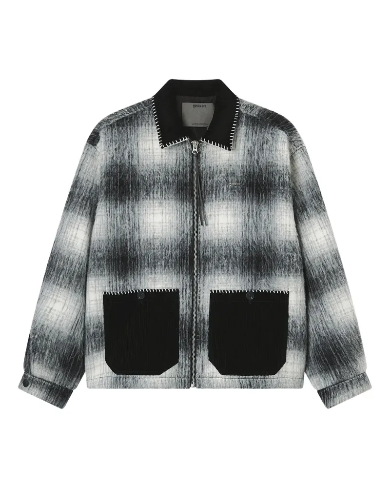 Musium Div. Karierte Jacke mit Cordtaschen - Schwarz Schwarz