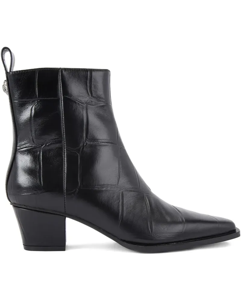 Kurt Geiger 48mm croc-embossed eagle ankle boots - Schwarz Schwarz