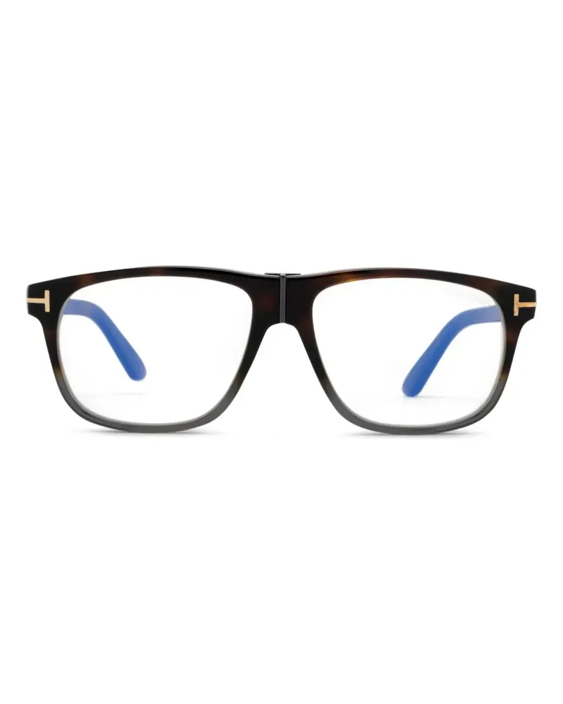 Tom Ford Eckige Brille in Schildpattoptik - Braun Braun
