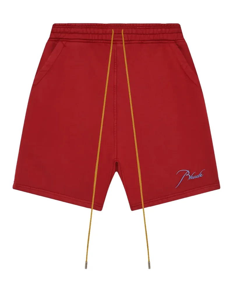 RHUDE Classique Shorts mit Logo - Rot Rot