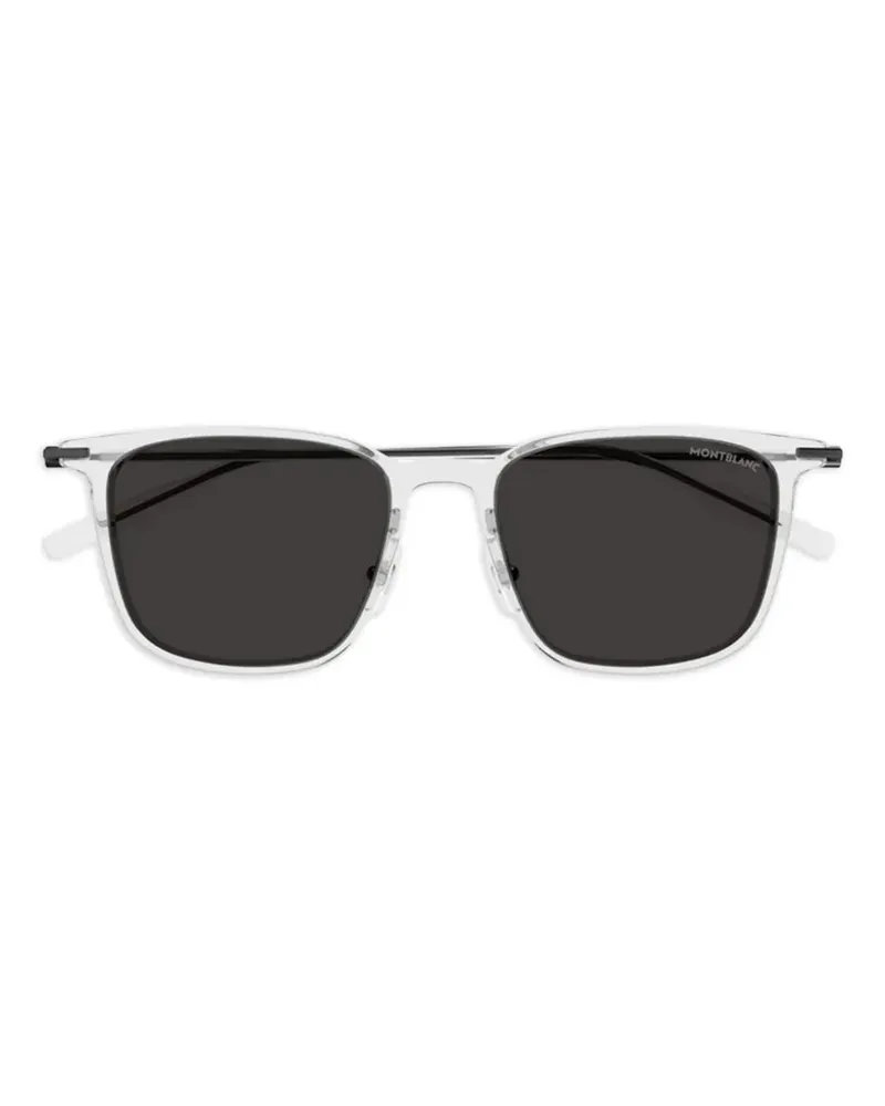 Montblanc Sonnenbrille mit eckigem Gestell - Weiß Weiß