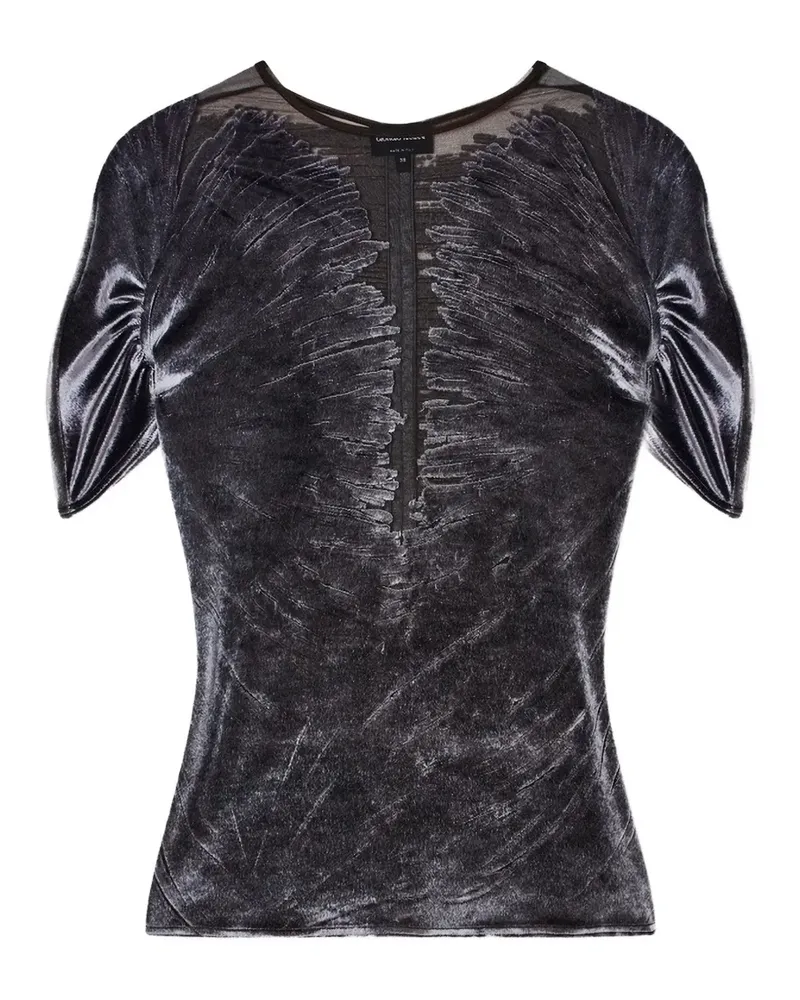 Giorgio Armani sheer-panel top - Grau Grau