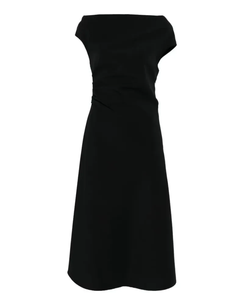 P.A.R.O.S.H. Gerafftes Midikleid - Schwarz Schwarz